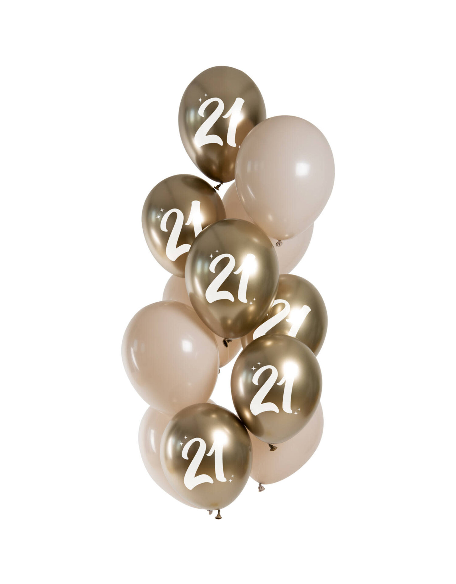 Latex ballonnenset golden latte 21 jaar 33 cm 12 stuks