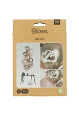 Latex ballonnenset golden latte 25 jaar 33 cm 12 stuks