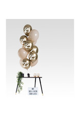 Latex ballonnenset golden latte 25 jaar 33 cm 12 stuks