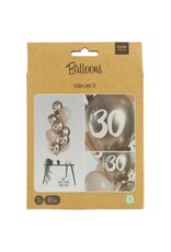 Latex ballonnenset golden latte 30 jaar 33 cm 12 stuks