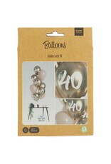 Latex ballonnenset golden latte 40 jaar 33 cm 12 stuks