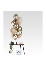 Latex ballonnenset golden latte 40 jaar 33 cm 12 stuks
