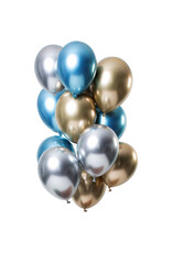 Latex ballonnenset let it shine blauw/zilver/goud 33 cm 12 stuks