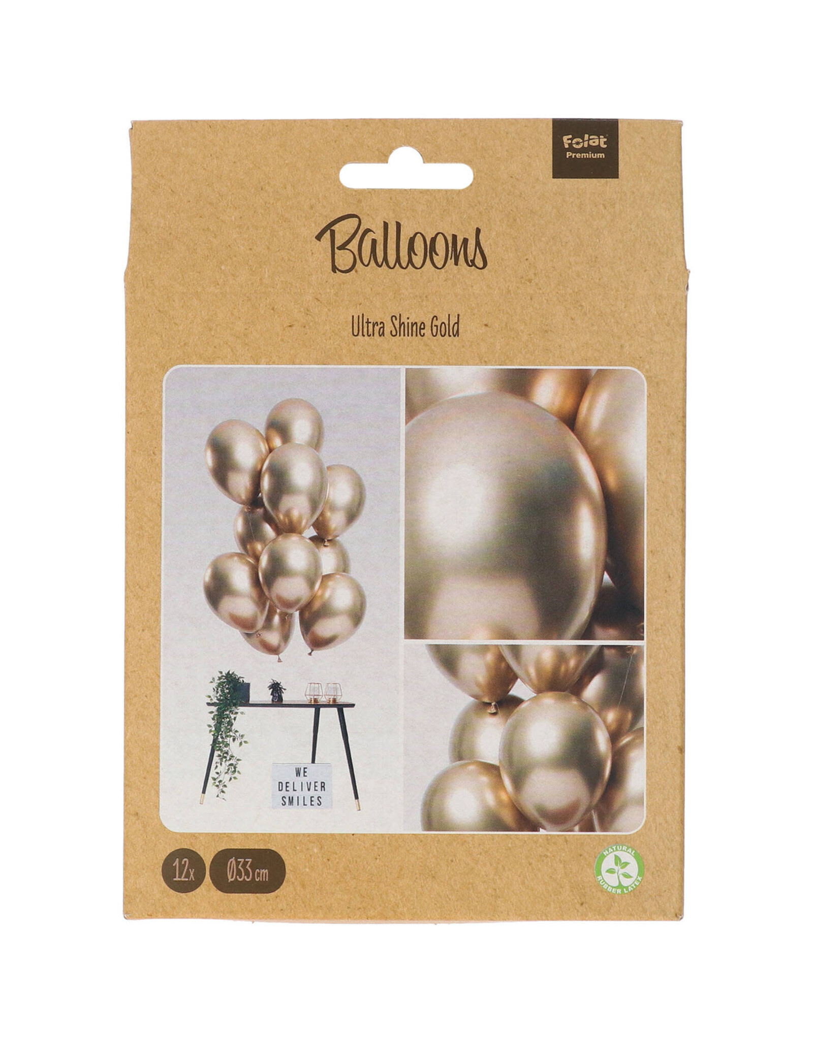 Latex ballonnenset let it shine goud 33 cm 12 stuks