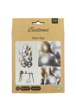 Latex ballonnenset let it shine mix zilver/goud/onyx 33 cm 12 stuks