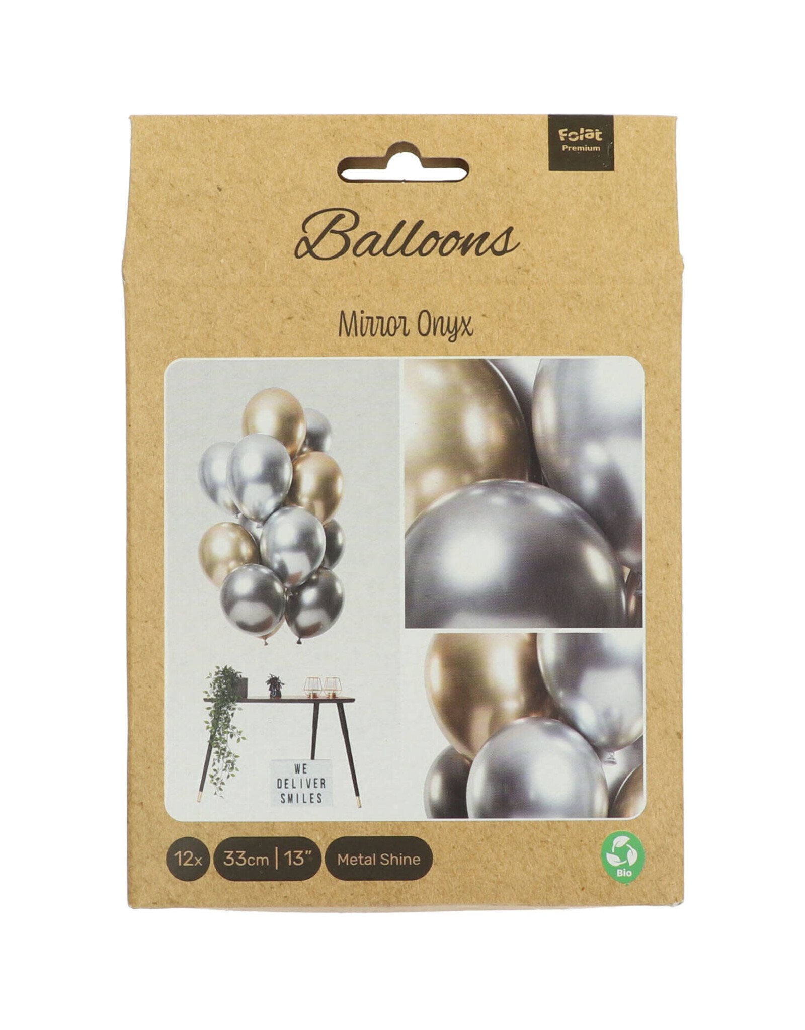 Latex ballonnenset let it shine mix zilver/goud/onyx 33 cm 12 stuks