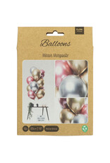 Latex ballonnenset let it shine mix zilver/goud/roze 33 cm 12 stuks