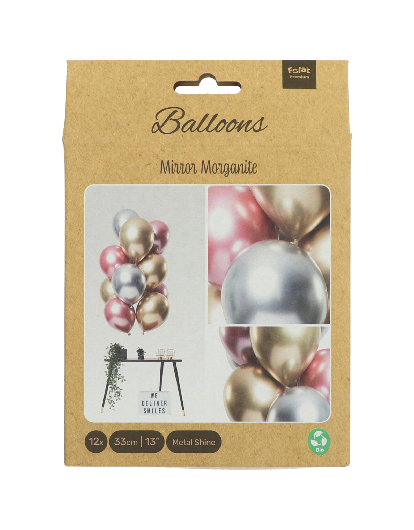 Latex ballonnenset let it shine mix zilver/goud/roze 33 cm 12 stuks