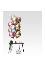 Latex ballonnenset let it shine mix zilver/goud/roze 33 cm 12 stuks