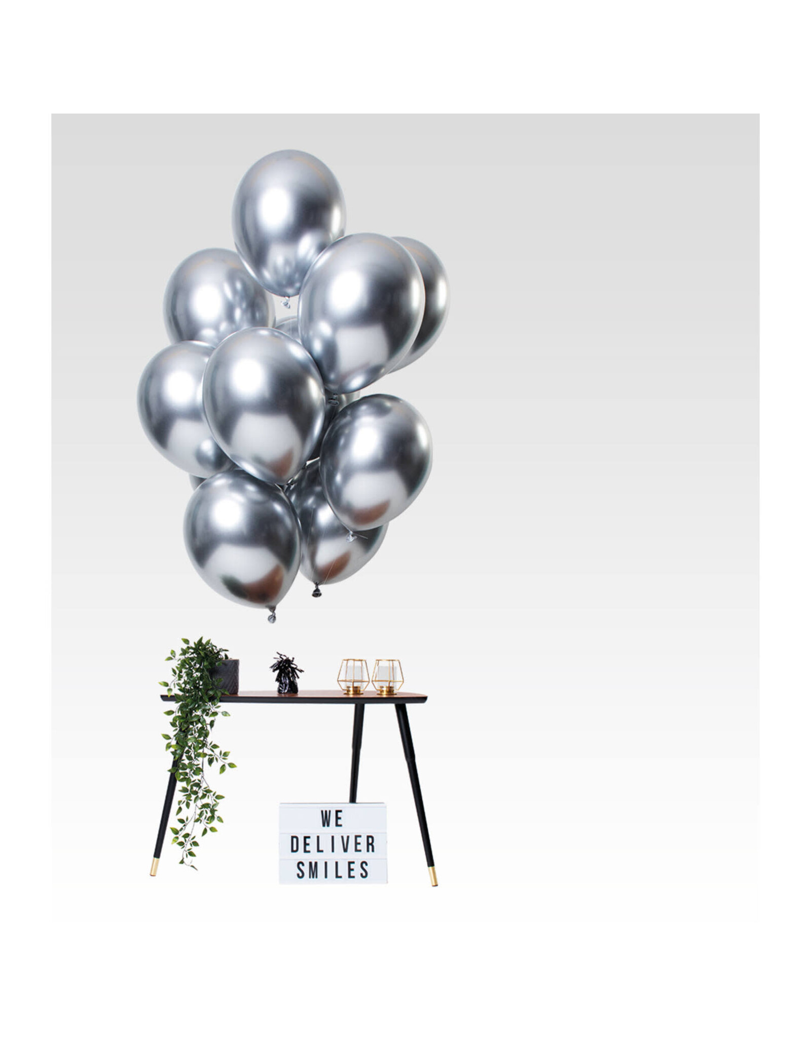 Latex ballonnenset let it shine zilver 33 cm 12 stuks