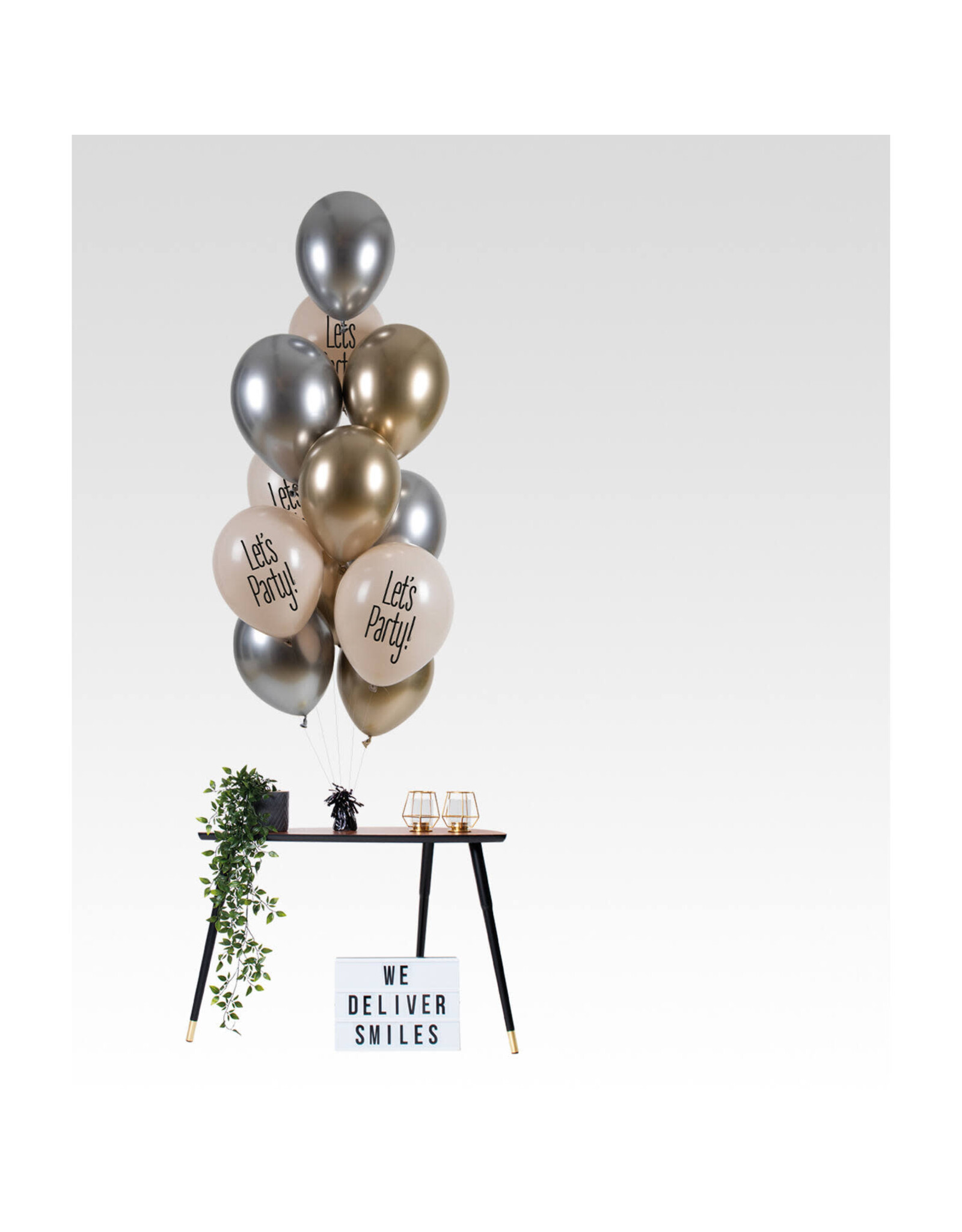 Latex ballonnenset Let’s party - White tie 33 cm 12 stuks