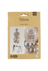 Latex ballonnenset Let’s party - White tie 33 cm 12 stuks