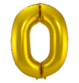 Folieballon goud cijfer 0 86 cm