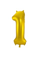 Folieballon goud cijfer 1 86 cm