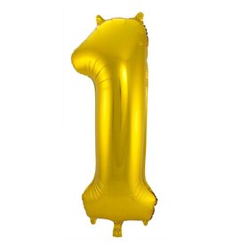 Folieballon goud cijfer 1 86 cm