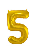Folieballon goud cijfer 5 86 cm