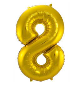 Folieballon goud cijfer 8 86 cm