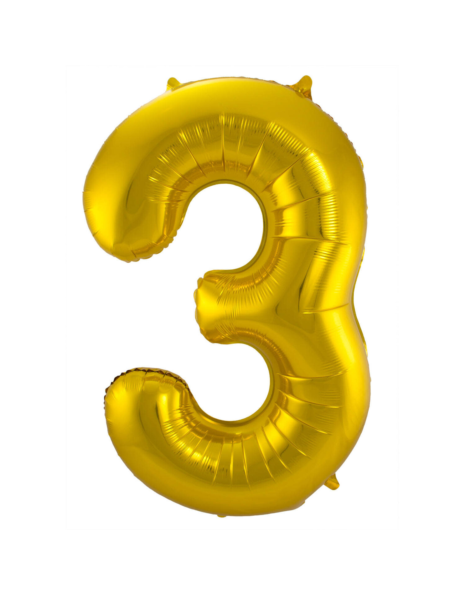 Folieballon goud cijfer 3 86 cm