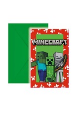 Minecraft uitnodigingen 6 stuks