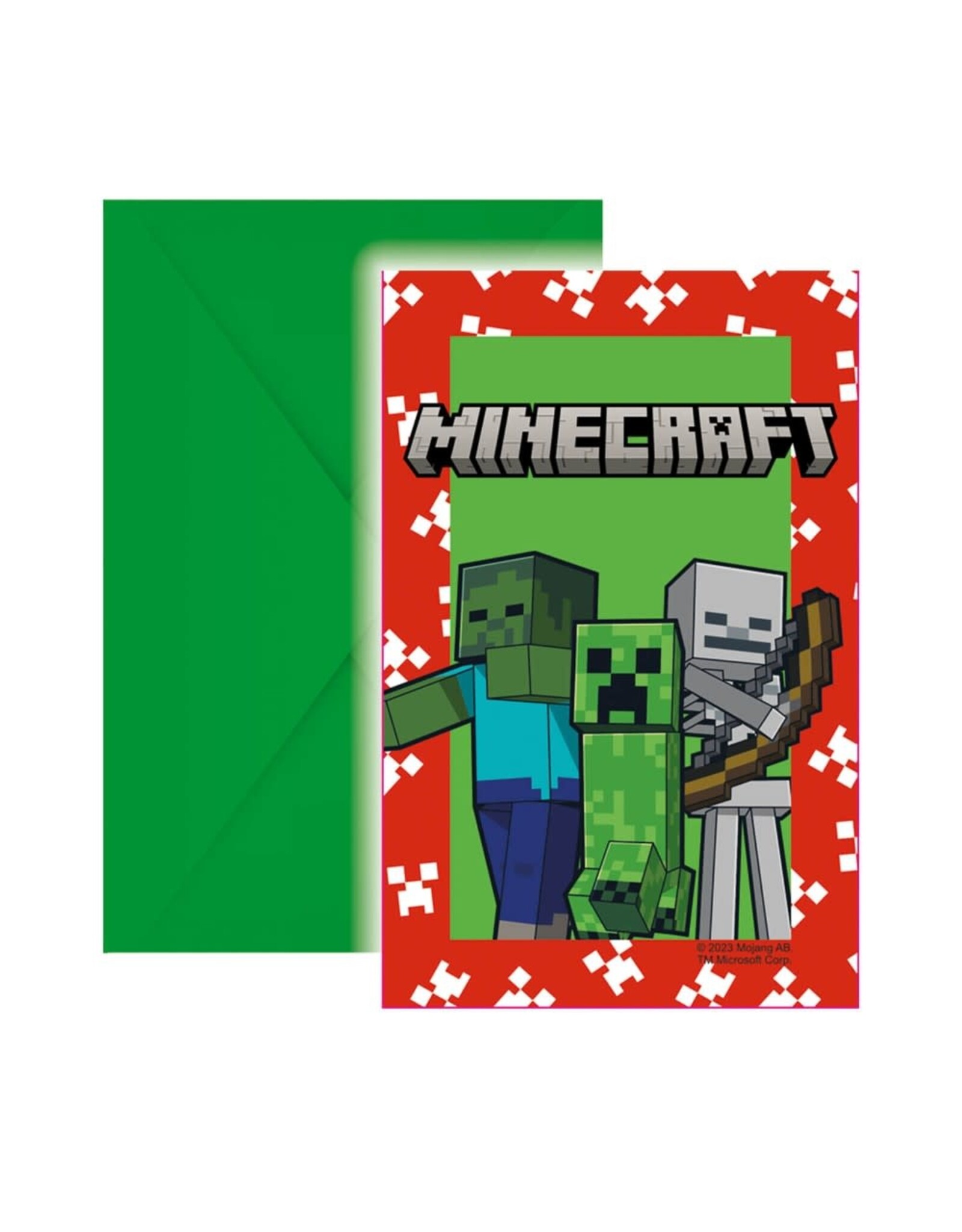 Minecraft uitnodigingen 6 stuks