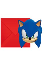 Sonic uitnodigingen + enveloppen 6 stuks