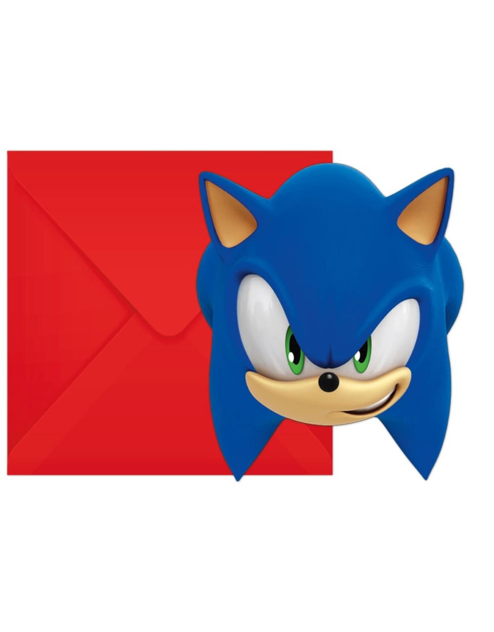 Sonic uitnodigingen + enveloppen 6 stuks