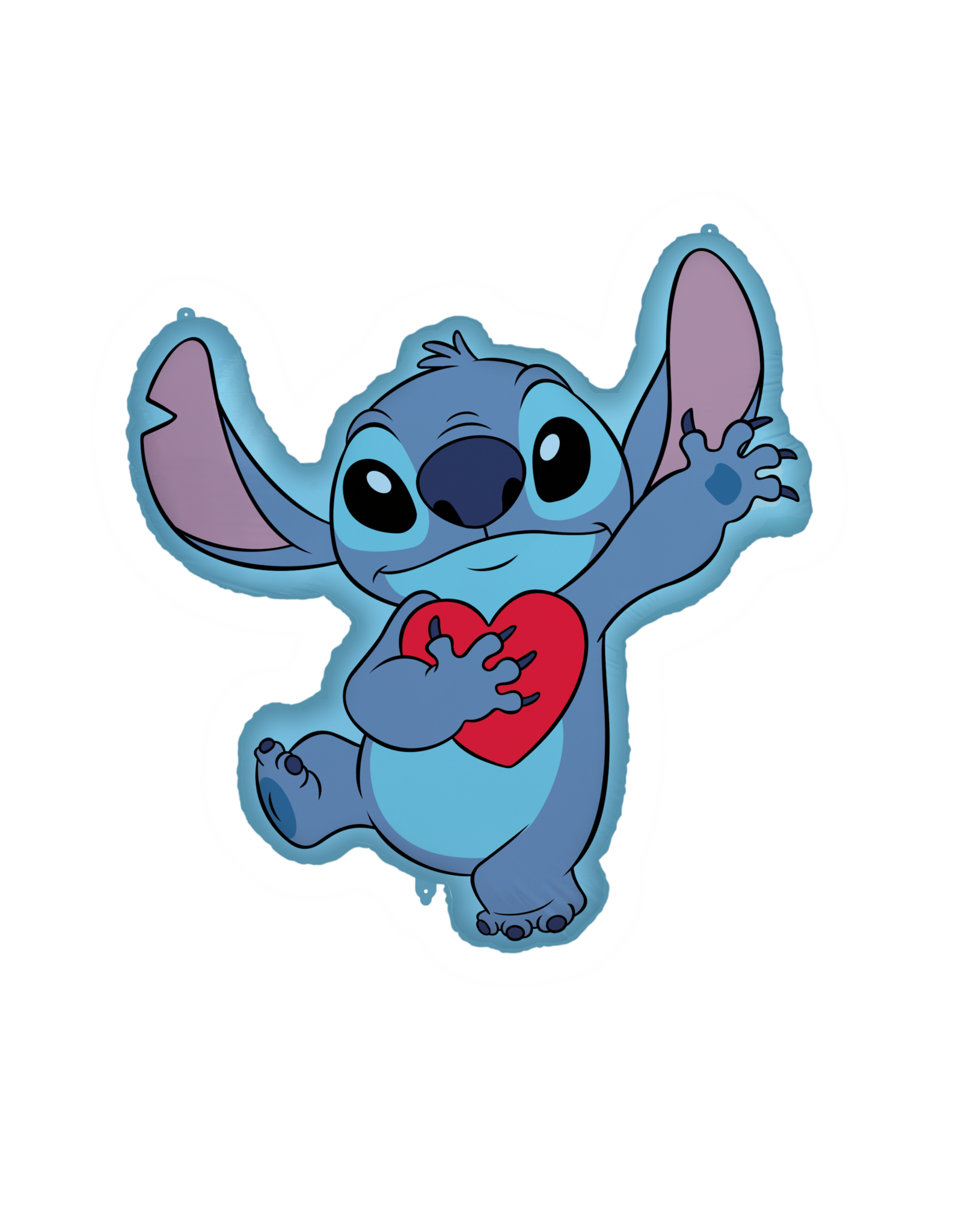 Folieballon supershape. Stitch met hart 75 x 86 cm