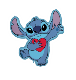 Folieballon supershape. Stitch met hart 75 x 86 cm