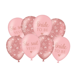 Bride to be latex ballonnen 30 cm 8 stuks
