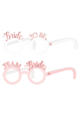 Bride to be/Team bride papieren brillen 8 stuks