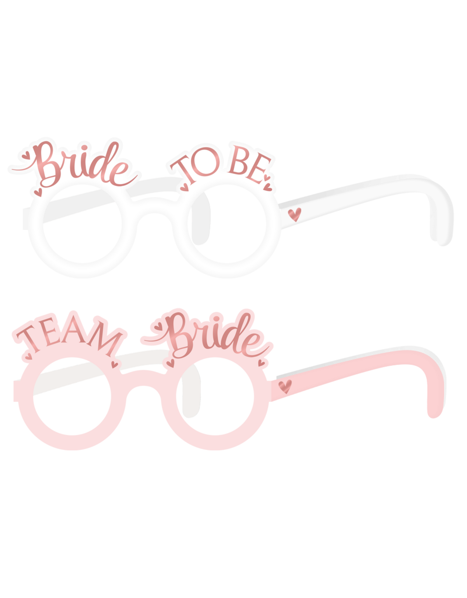 Bride to be/Team bride papieren brillen 8 stuks