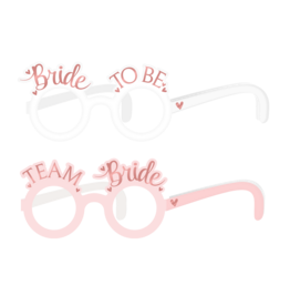 Bride to be/Team bride papieren brillen 8 stuks