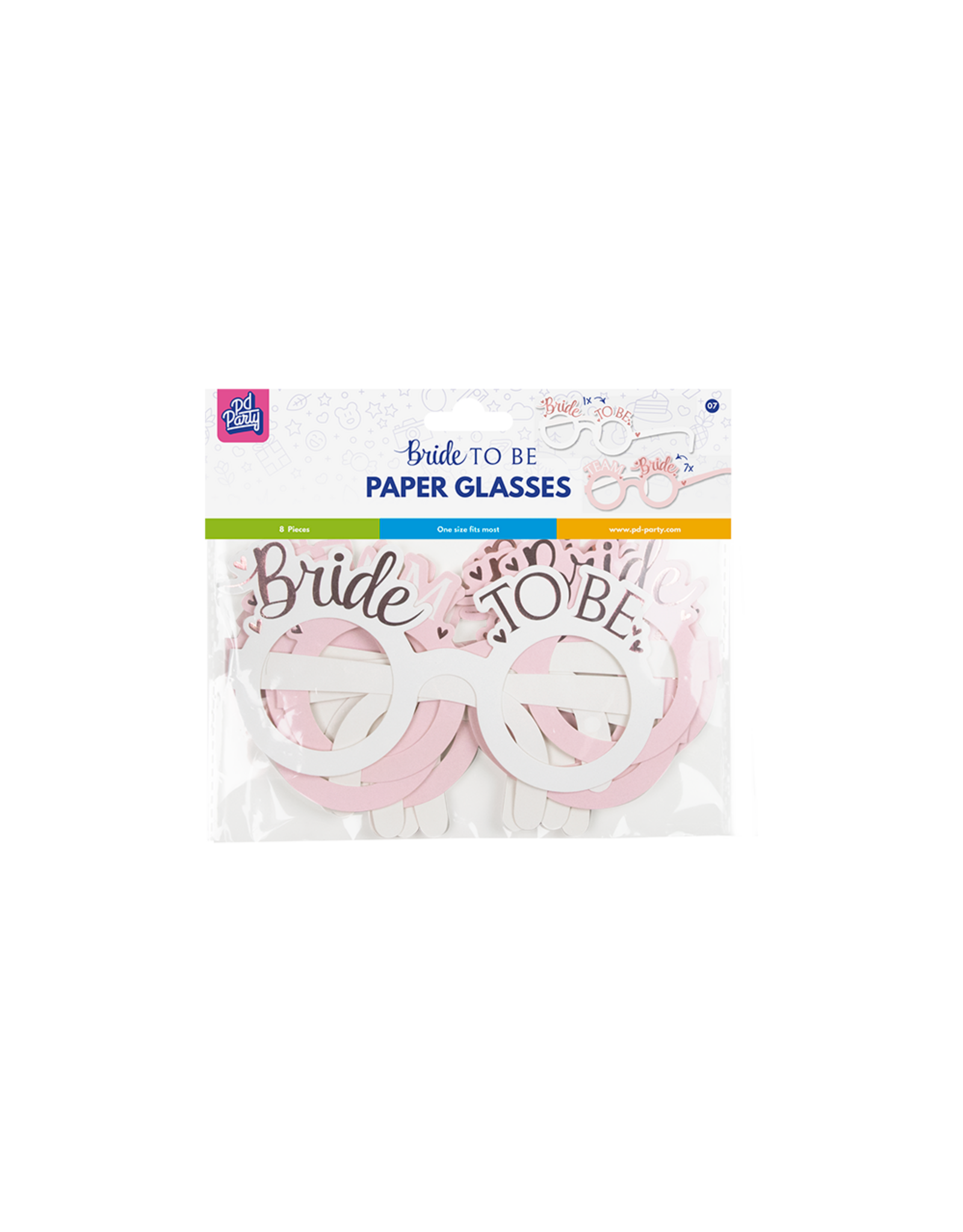Bride to be/Team bride papieren brillen 8 stuks