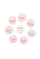 Bride to be/Team bride mini badges 8 stuks