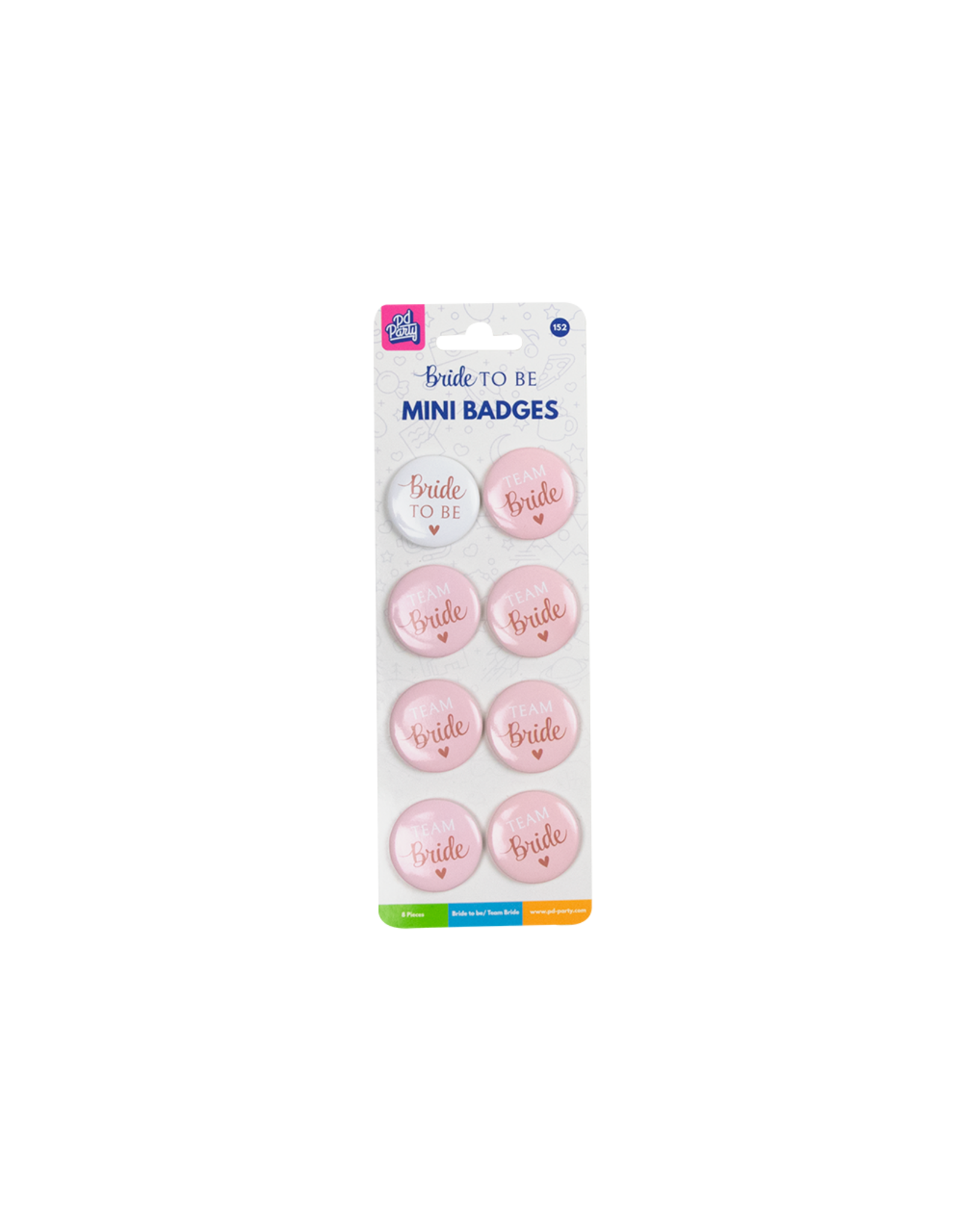 Bride to be/Team bride mini badges 8 stuks