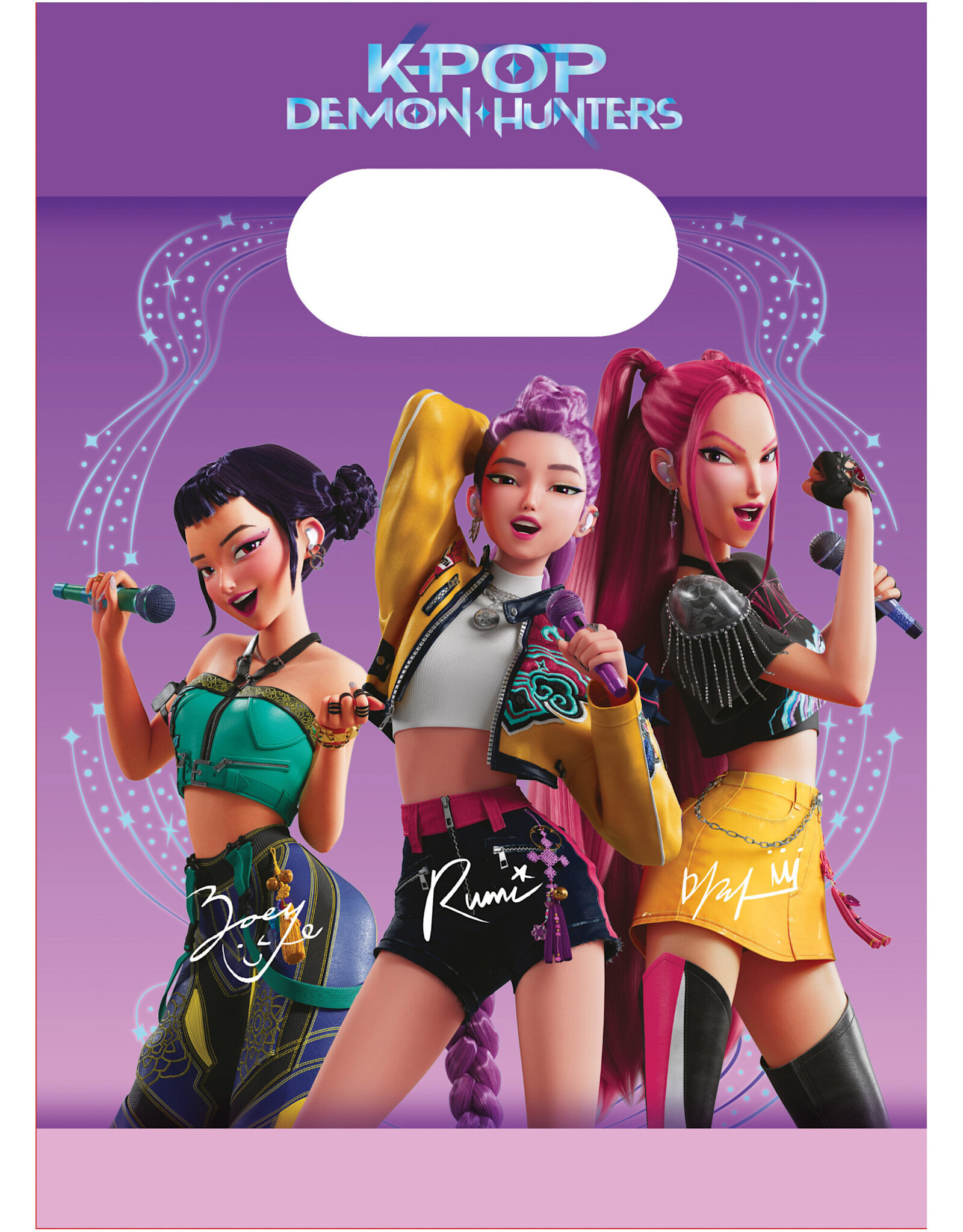 K-Pop demon hunters papieren uitdeelzakjes 4 stuks