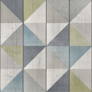 Dutch Wallcoverings Exposure blok/driehoek grijs/blauw/groen - EP3102