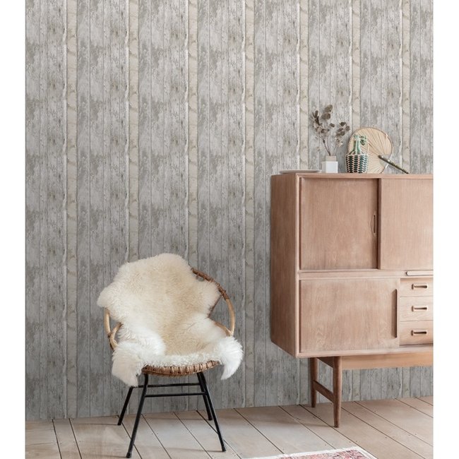 Dutch Wallcoverings Exposure sloophout beige - vliesbehang - 10m x 53cm - EP3608