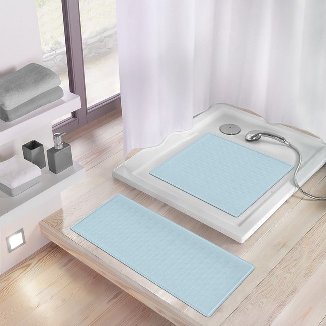 Kleine Wolke Antislip badmat Ruby waterblauw 35x75cm