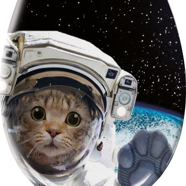 Kleine Wolke WC bril Cosmo Cat multicolor 37x45cm