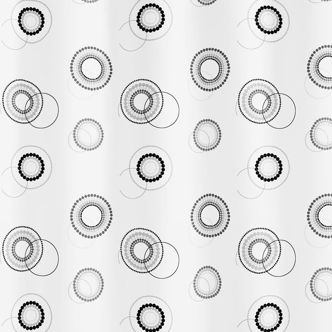 Kleine Wolke Douchegordijn Luna zwart/wit 180x200cm