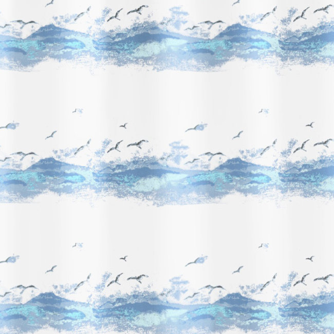 Kleine Wolke Douchegordijn Seaside blauw 180x200cm
