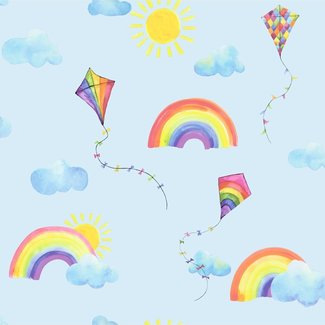 Dutch Wallcoverings Over The Rainbow- Flying Kites Blue - 91022