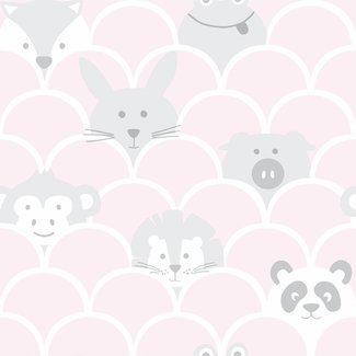 Dutch Wallcoverings Over The Rainbow- Peek a Boo Pink - 91031