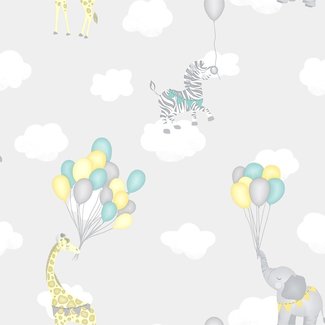 Dutch Wallcoverings Over The Rainbow- Balloons Grey - 91041