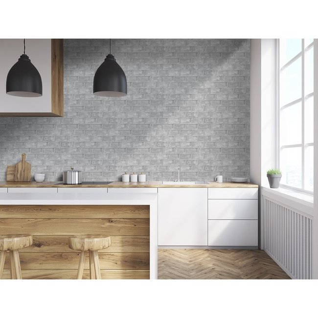 Dutch Wallcoverings Home tegels grijs - vliesbehang - 10m x 53cm - L332-19