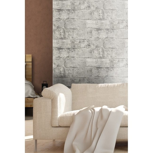 Dutch Wallcoverings Palma steen grijs - vliesbehang - 10m x 53cm - 18128