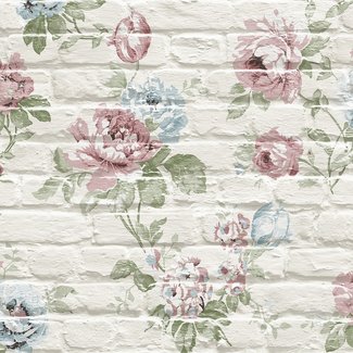 Dutch Wallcoverings Escapade baksteen/bloem beige - L781-07