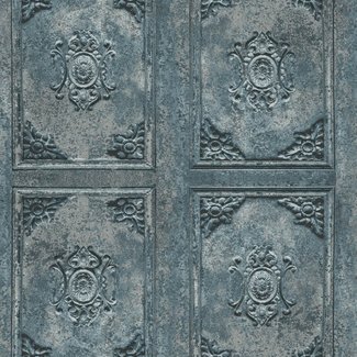 Dutch Wallcoverings Vliesbehang - Horizons barok panelen blauw/grijs - L427-01