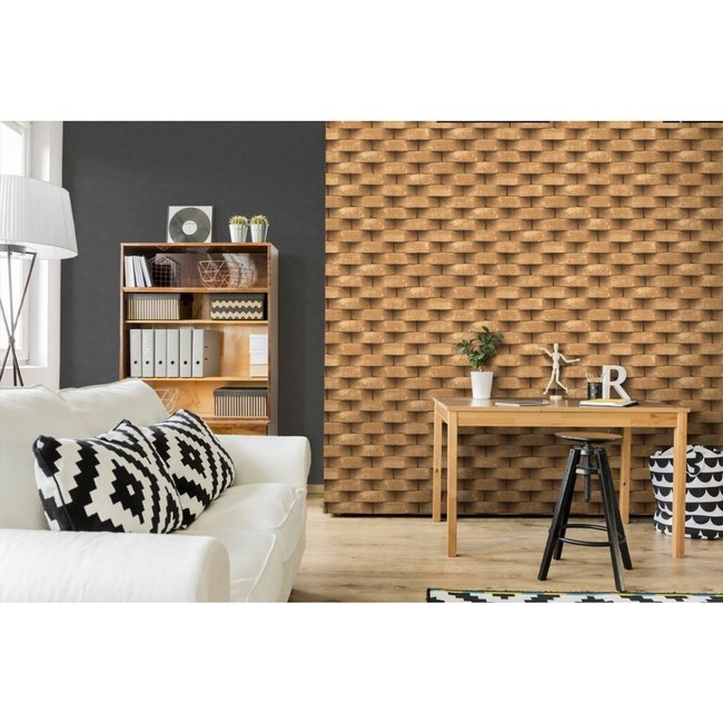 Dutch Wallcoverings Horizons steen terra - vliesbehang - 10m x 53cm - L571-08